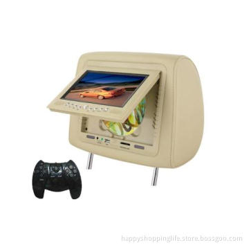 Headrest Car DVD Player - 7 Inch Headrest DVD Player with FM Game - Single
